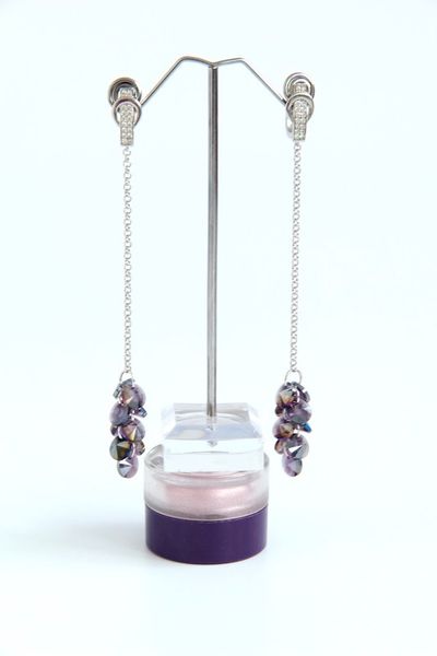Серьги-цепочки длинные с кристаллами "Вивьен" Ручная работа 2436169 фото