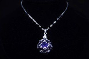 Кулон фиолетовый с кристаллом Violet PN-0001 фото
