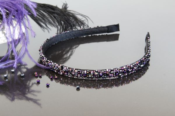 Обруч для волос фиолетовый "Топаз" 1254 фото