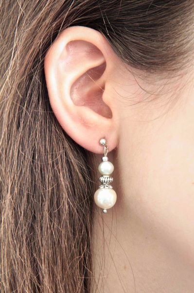 Сережки з перлами "Double Pearl" 1284 фото