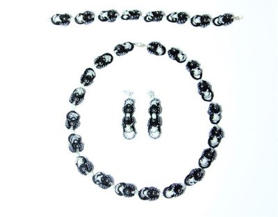 Комплект мереживної біжутерії з перлами "Натхнення" 1163 фото