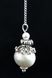 Сережки-ланцюжки з натуральними перлами "Біла перлина на ланцюгу" 1290 фото 2