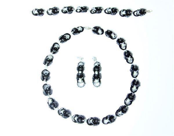 Комплект мереживної біжутерії з перлами "Натхнення" 1163 фото