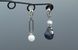 Сережки асиметричні з натуральними перлами "Майорка" Ручна робота 1356 фото 1