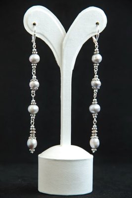 Сережки срібні з натуральними перлами "Silver Drops" 1289 фото