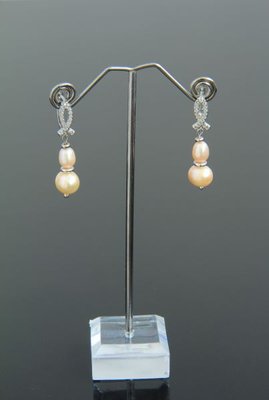 Сережки родій з натуральними перлами "Даміана" 1522 фото