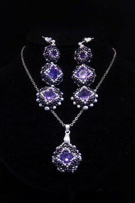 Комплект бижутерии с кристаллами "Violet" 1151 фото