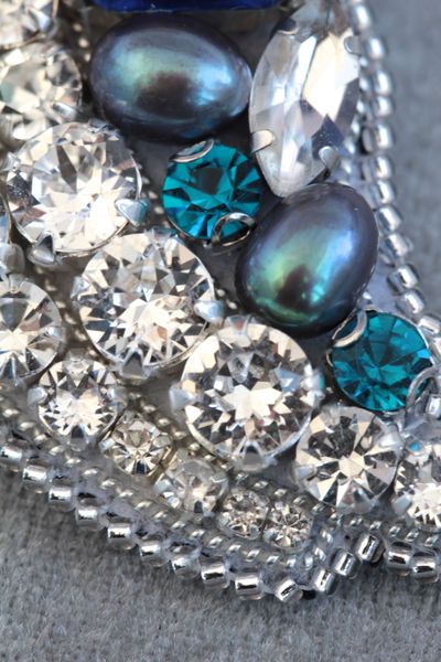 Брошка з кристалами та натуральними перлами "Зоряне небо" 109516170667 фото