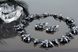 Комплект біжутерії мереживний з перлами "Чорна лілія" 1154 фото 1