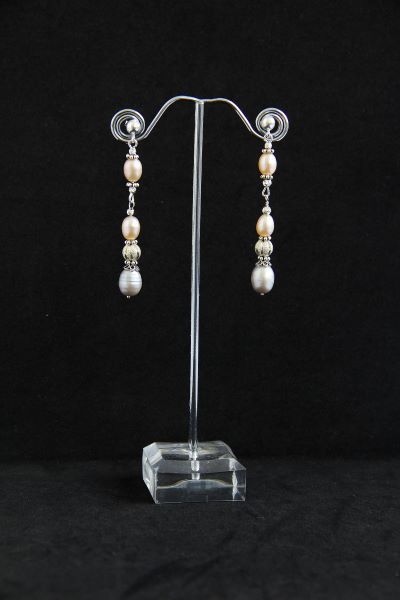 Сережки срібні з натуральними перлами "Rose & Silver" 1288 фото