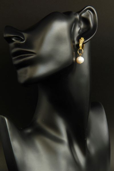 Сережки позолота з перлами "Ірен" 1464 фото