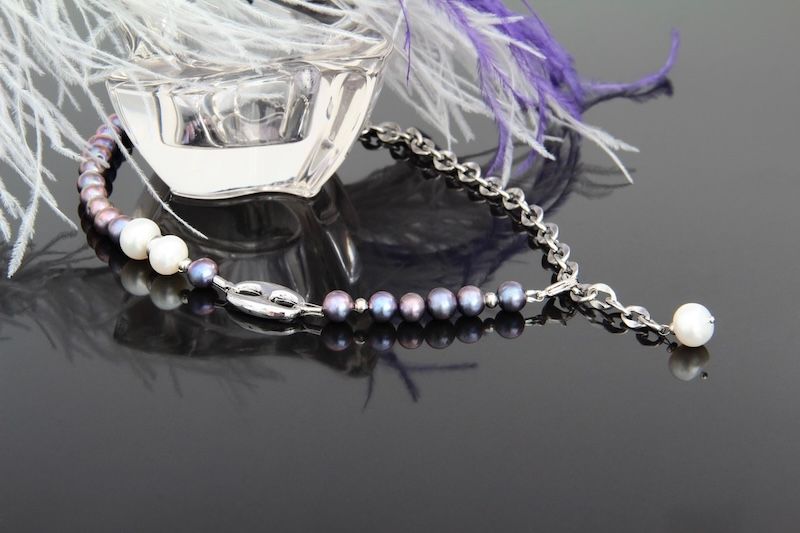 Кольє-ланцюжок з підвіскою та натуральними перлами "Джулі" Ручна робота 2436189 фото