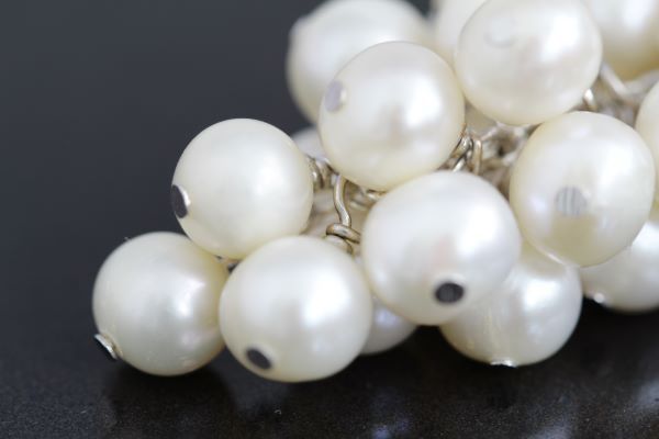 Сережки срібні з перлами "Гроно Перлів" 1297 фото