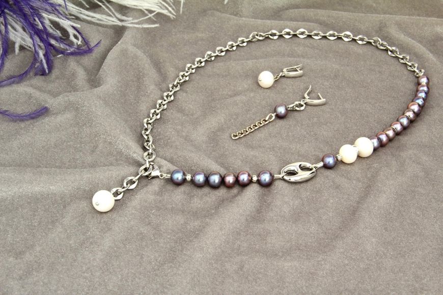 Комплект набір біжутерії з натуральними перлами "Джулі" 2436192 фото