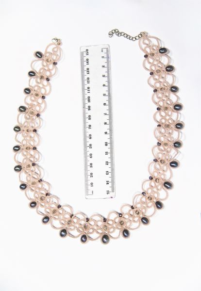 Ожерелье с жемчугом кружевное "Романтика" 1262 фото