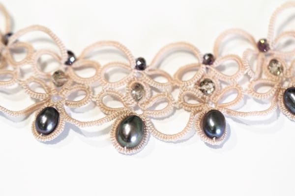 Ожерелье с жемчугом кружевное "Романтика" 1262 фото