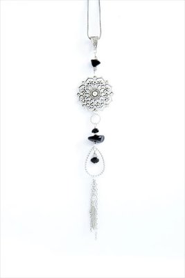 Кулон с черно-белыми камнями "Ясмин" 1001 фото