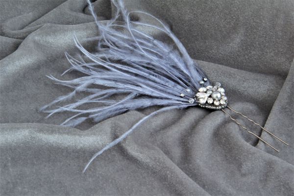 Прикраса для зачіски (шпилька) з кристалами "Grey" 1374 фото