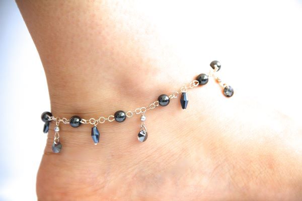 Срібний браслет на ногу з підвісками "Сіріус" 1273 фото