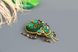 Брошка жук зелена з кристалами та бісером "Смарагдик-міні" Брошка-жук ручної роботи 2436195 фото 2
