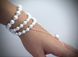 Браслет багатошаровий з білими перлами та ланцюжком для пальця "Амала" 1425 фото 2