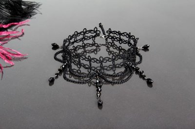 Чокер кружевной черный "Беатрис" 1377 фото