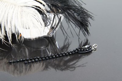 Кулон черный с кристаллом "Black Chain" 1269 фото