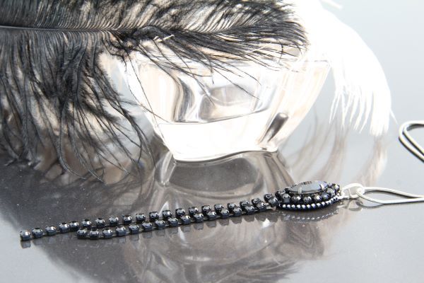Кулон чорний з кристалом "Black Chain" 1269 фото