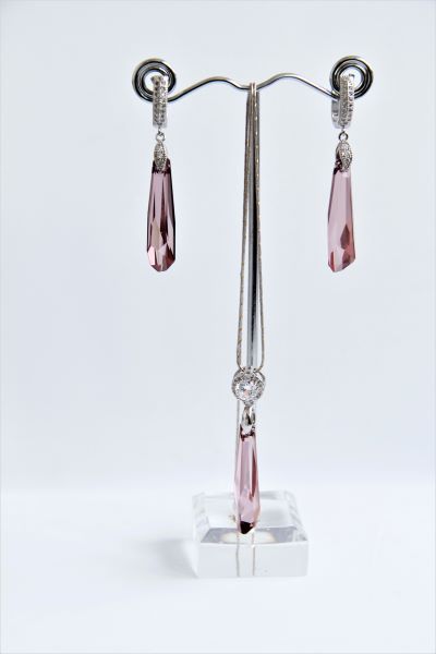 Комплект украшений с кристаллами и фианитами "Luxury Rose" 123219116177 фото