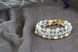 Комплект браслетов из золотого голубого и белого бисера "Веснянка" 1532 фото 4