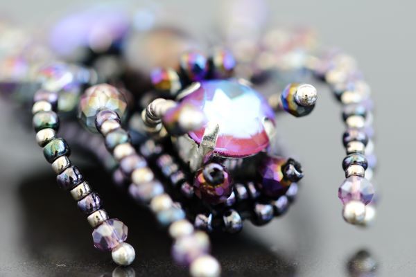 Брошка з кристалами та перлами "Павук New" 108216170167 фото
