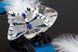 Брошь серебристая с кристаллами "Бабочка Менелай" 1091 фото 3
