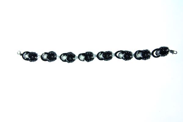Браслет плетений з перлами та гематитом м'який "Натхнення" 1050 фото