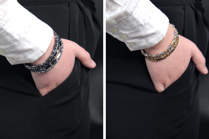 Комплект широких браслетов на одной застежке "Бриджит" и "Аурелия" Ручная работа 2436151 фото