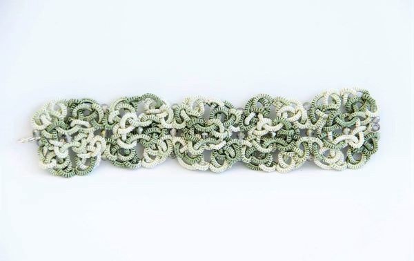 Браслет кружевной широкий плетеный "Диана" 1030 фото