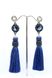 Сережки-китиці сині з кристалами "Герцогиня" 1301 фото 1