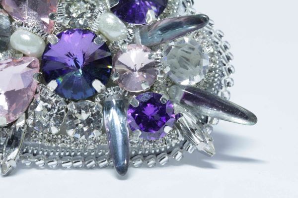 Брошка з кристалами та перлами "Небо в алмазах" 1102 фото