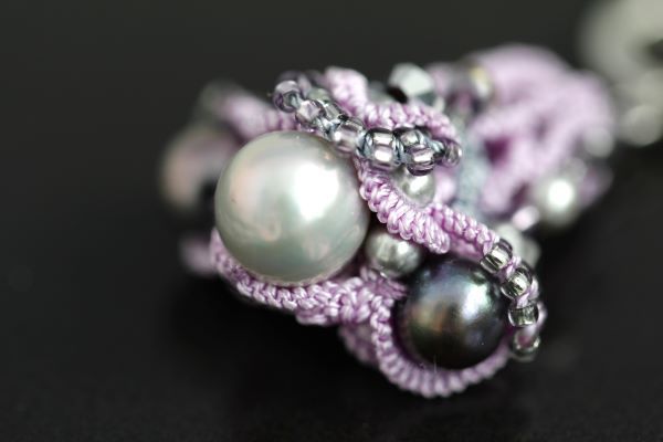 Сережки мереживні з перлами "Алія" 1350 фото