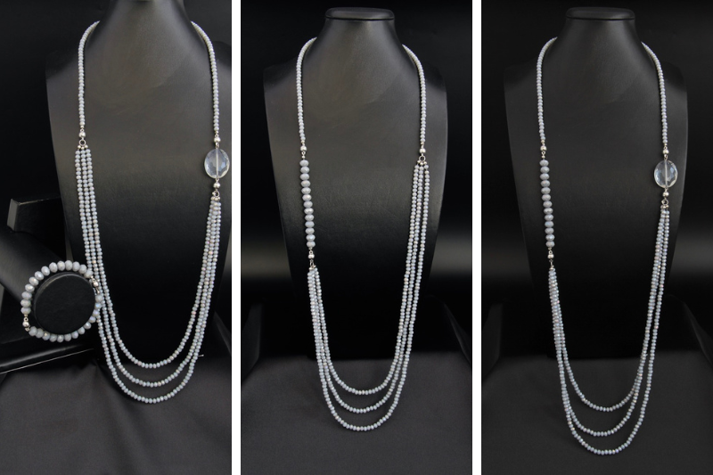 Ожерелье трансформер (чокер, кулон, сотуар, браслет, колье с подвеской, многорядные бусы) "Лоренца" 2436145 фото