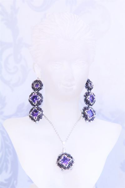 Кулон фіолетовий з кристалом "Violet" 1195 фото