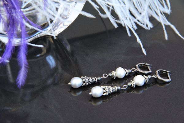 Сережки з натуральними перлами "Helena" 1347 фото