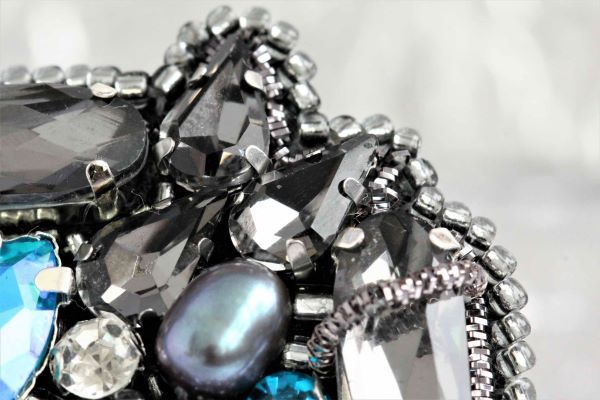 Брошка з кристалами та натуральними перлами "Brilliance" 1088 фото