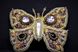Брошка золотавий метелик з кристалами "Golden Butterfly" 1090 фото 2