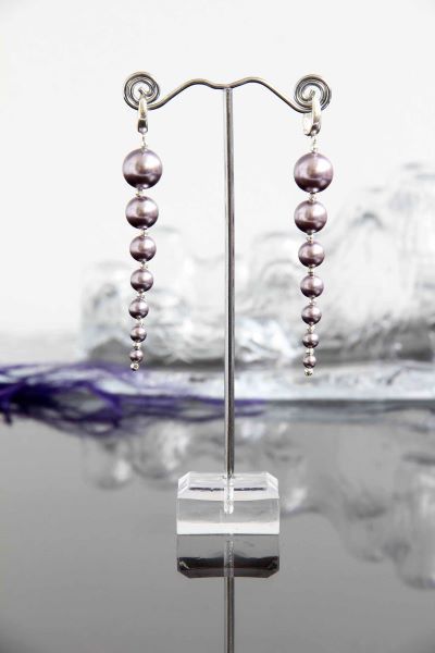 Сережки з фіолетовими перлами "Мармелад" 1332 фото