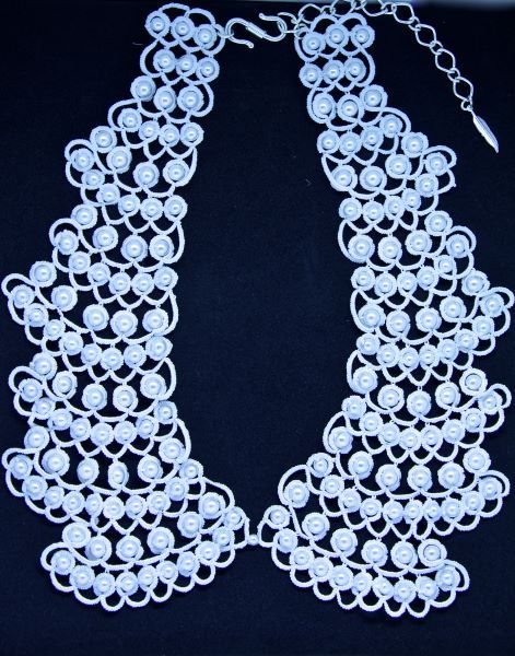 Комір накладний мереживний з перлами "Ретро" 1414 фото