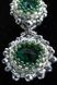 Сережки з зеленими кристалами "Смарагд" 1342 фото 2
