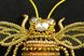 Брошь золотистая объёмная с кристаллом и бисером "Золотая пчелка" 1109 фото 4