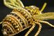 Брошь золотистая объёмная с кристаллом и бисером "Золотая пчелка" 1109 фото 5