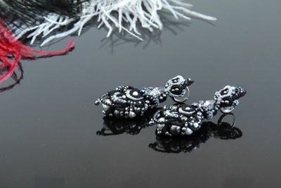 Сережки мереживні з перлами "Шарлот" 1383 фото