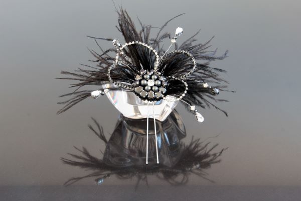Прикраса для зачіски з кристалами "Гематит" 1370 фото
